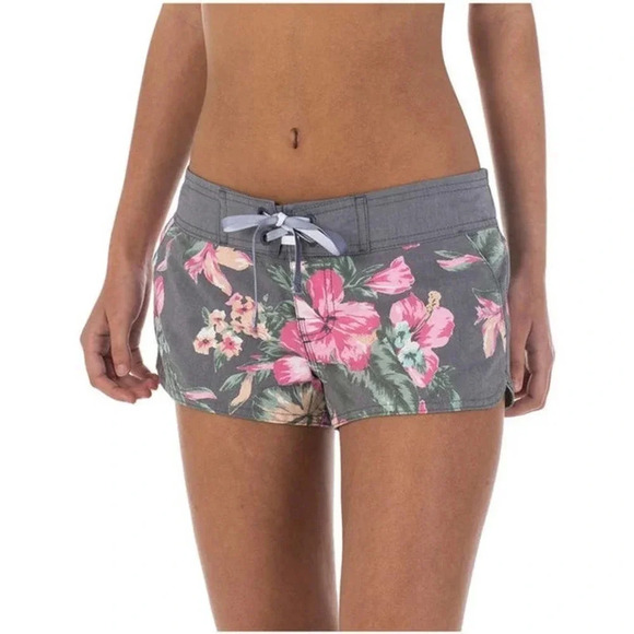 Rip Curl Women's Paradise Found Gray Floral Boardie Shorts Small - Picture 1 of 7